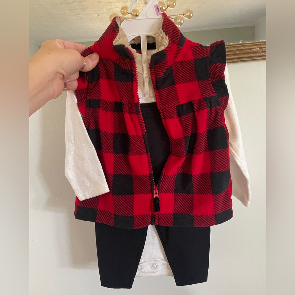 Carter’s Girls 9m Buffalo Plaid Outfit *NWT*